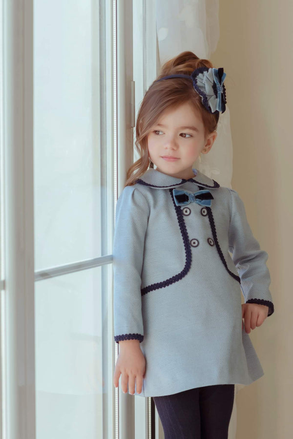 Miranda Blue Dress With Navy Detail - 226/V
