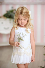 Beautiful Miranda White & Cream Dress - 0224