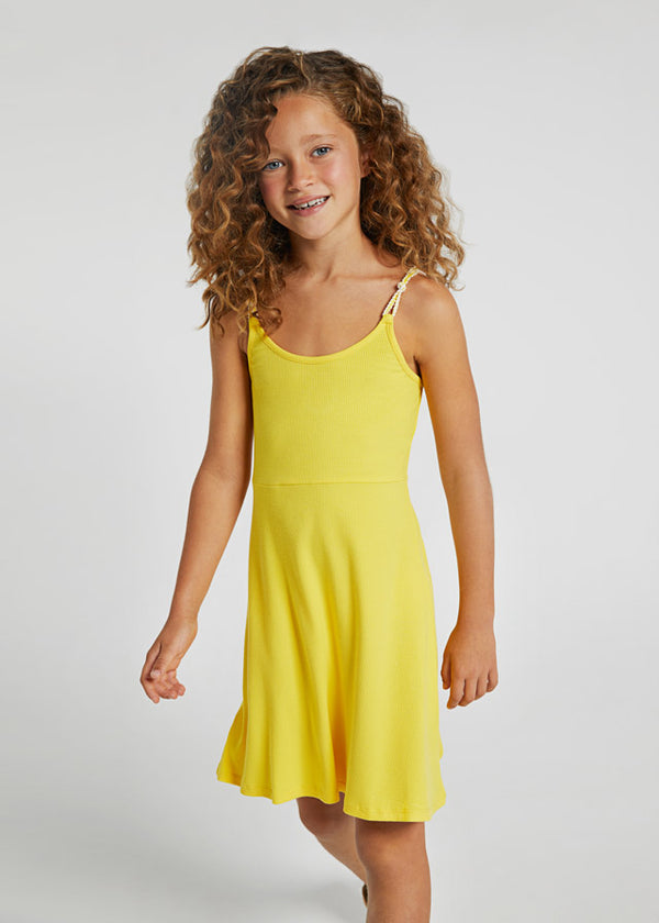Mayoral Yellow Rib Older Girls Summer Sun Dress - 6987 - Mimosa