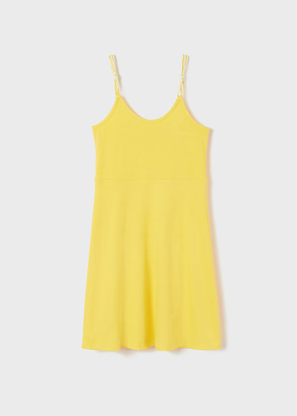 Mayoral Yellow Rib Older Girls Summer Sun Dress - 6987 - Mimosa