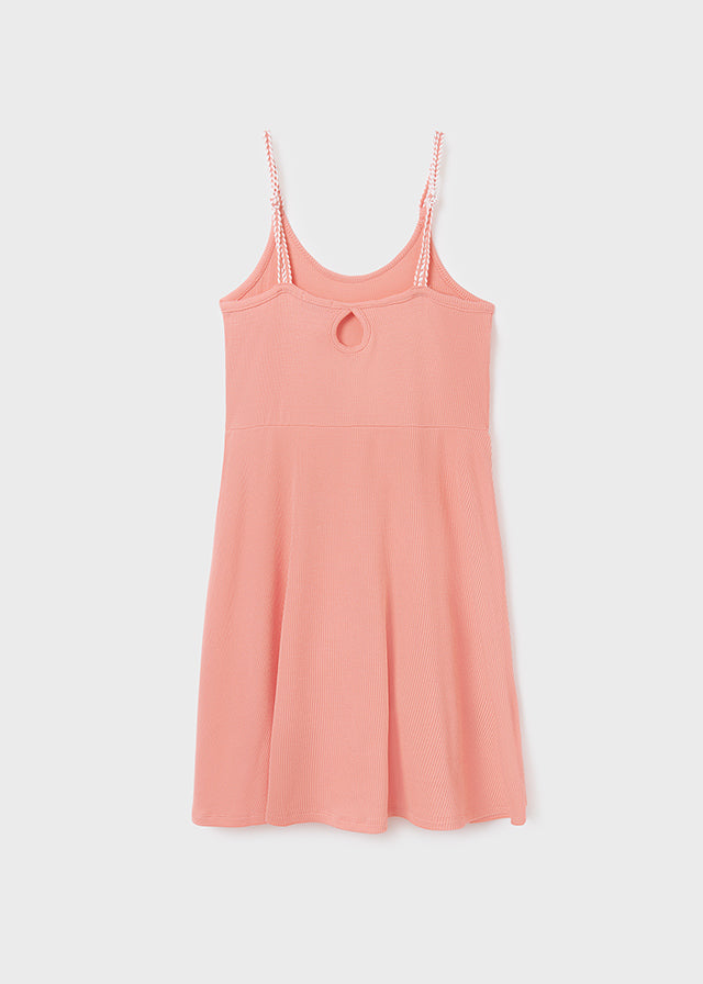 Mayoral Rib Older Girls Summer Sun Dress - 6987 - Coral