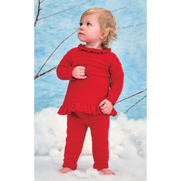 Sarah Louise 2 Piece Red Knitted Set - 008156 - Winter