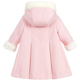 Sarah Louise Girls Pink Faux Fur Trim Coat 011423
