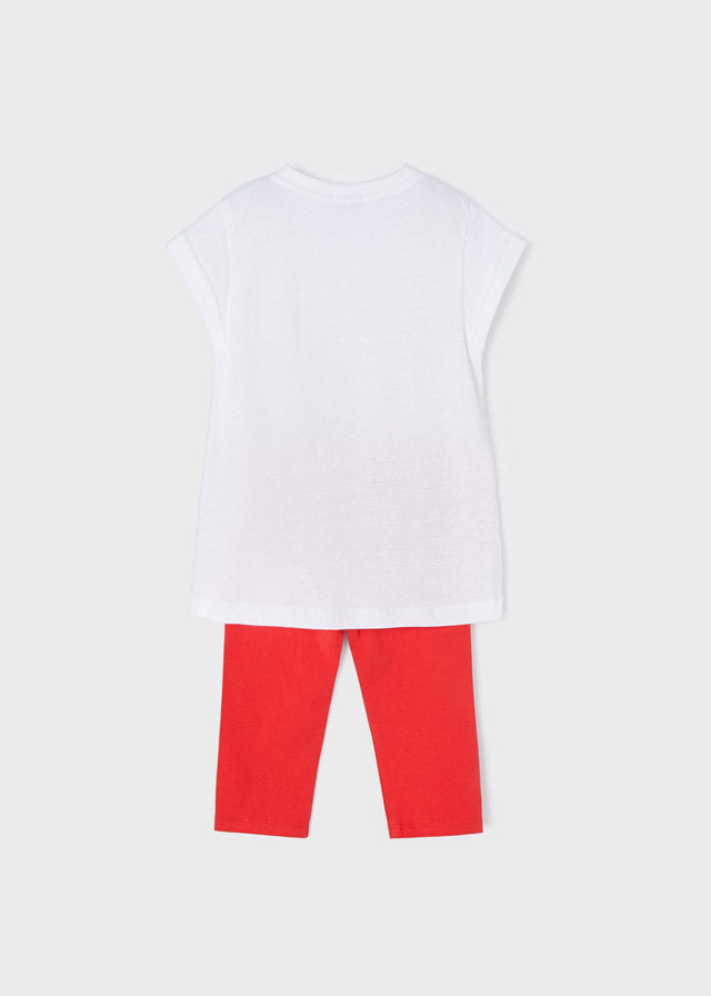 Mayoral Cropped Leggings & Top Set - 3764 - Carmin