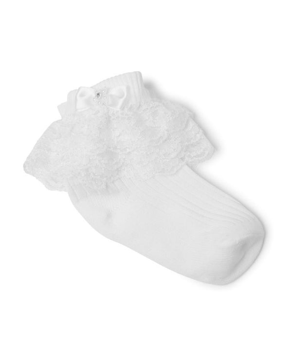 White Frilly Ankle Socks