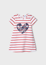 Mayoral Carmine Red Stripe Jumpuit - 3947