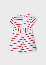 Mayoral Carmine Red Stripe Jumpuit - 3947