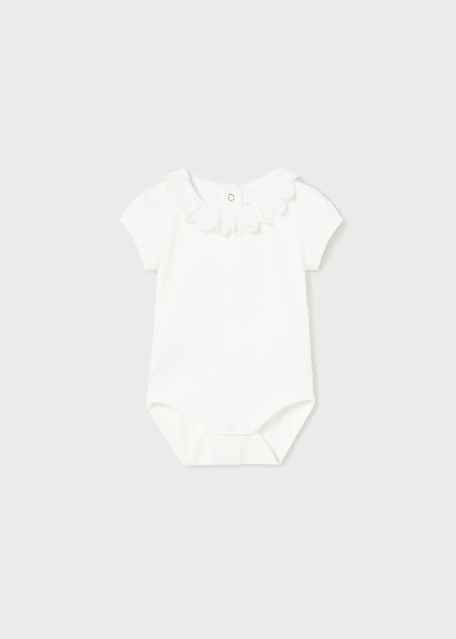 Mayoral Sustainable cotton bodysuit newborn 1733 White