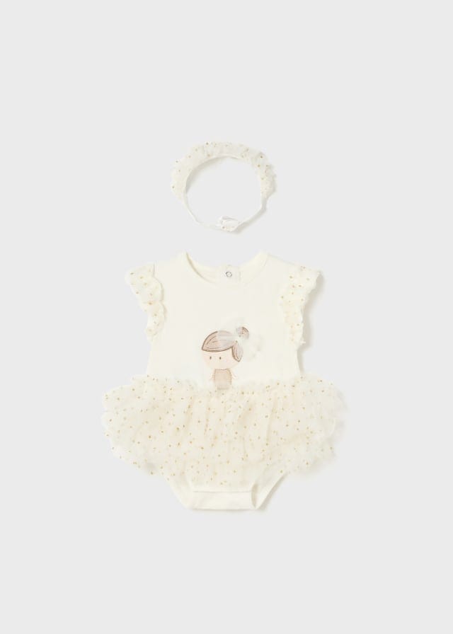 Mayoral Sustainable cotton bodysuit with headband newborn - 1732
