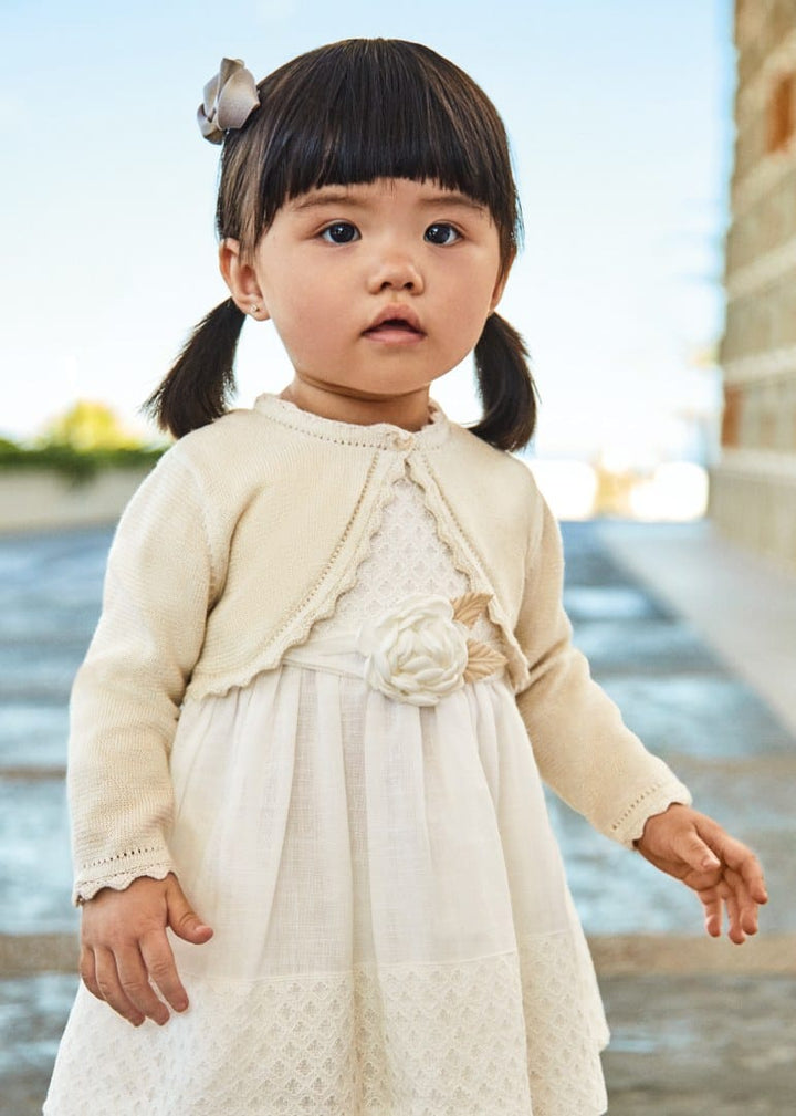 Mayoral Champagne Sustainable cotton cardigan for baby girl - 306 - 56 Champan