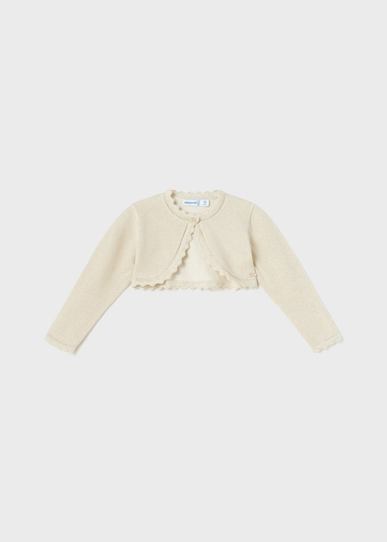 Mayoral Champagne Sustainable cotton cardigan for baby girl - 306 - 56 Champan