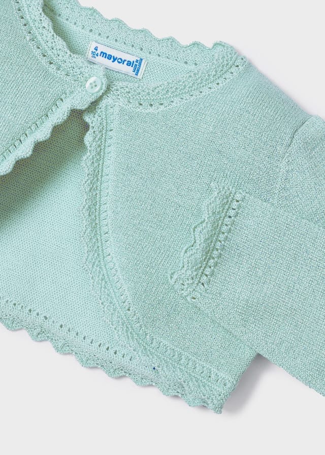 Mayoral Mint Green Sustainable cotton cardigan girl - 320