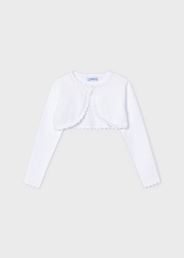Mayoral White Sustainable cotton cardigan girl - 320
