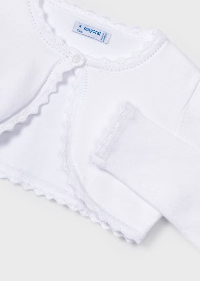 Mayoral White Sustainable cotton cardigan girl - 320