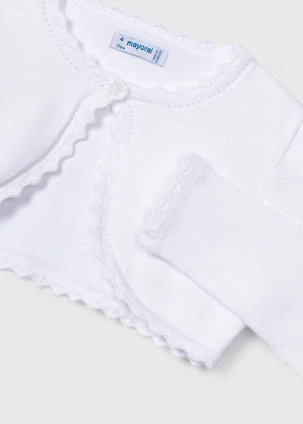 Mayoral White Sustainable cotton cardigan girl - 320