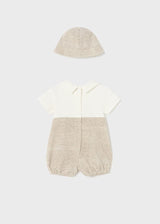 Mayoral Sustainable cotton romper with hat for newborn boy - 1614