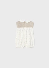 Mayoral Beige Baby Bunny Ears Romper Sustainable cotton 1739