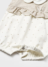 Mayoral Beige Baby Bunny Ears Romper Sustainable cotton 1739