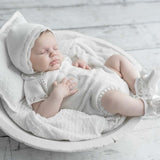 Mac ilusion Baby Traditional Newborn  Four Piece Fine Knitted Outfit Layette 8029 Cream