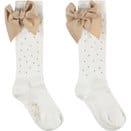 A Dee Portia Diamante Knee High Bow Socks - W222915