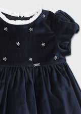 Mayoral Navy Blue Velvet Dress - 2912