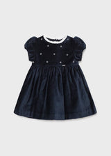 Mayoral Navy Blue Velvet Dress - 2912