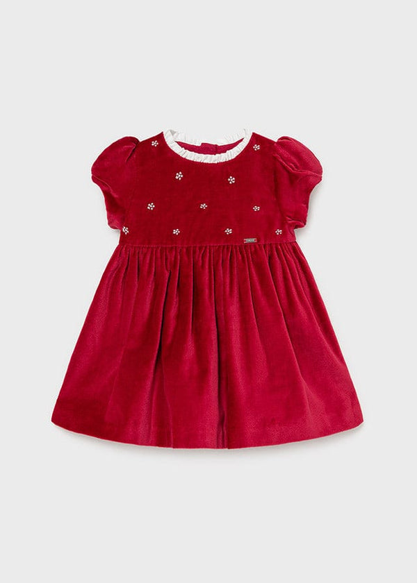 Mayoral Red Velvet dress for baby girl 2912 Red