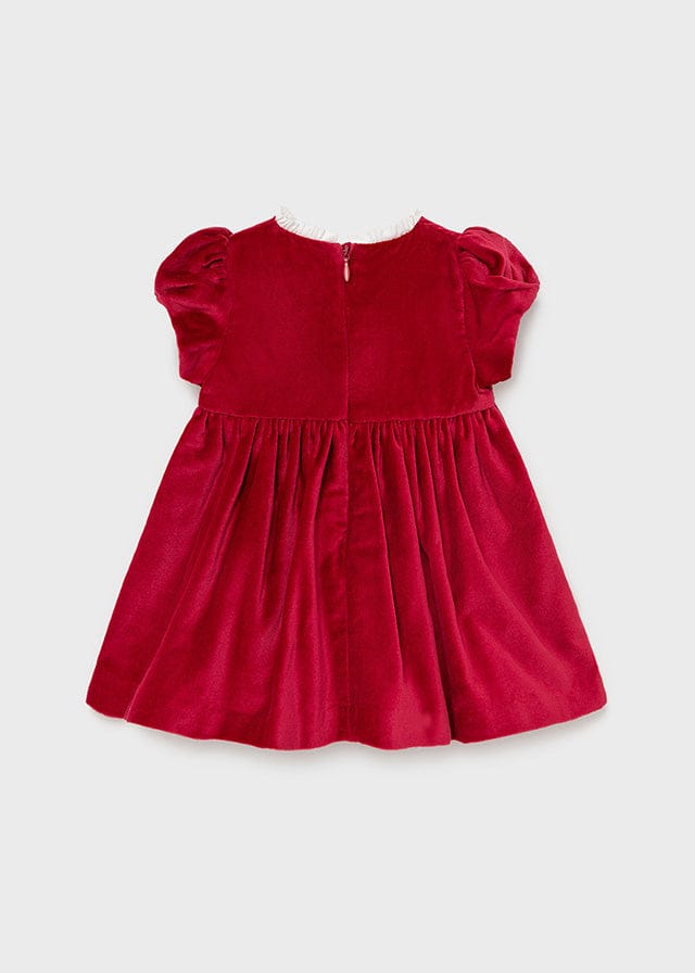 Mayoral Red Velvet dress for baby girl 2912 Red Bella Sienna