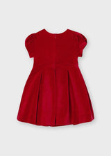Mayoral Navy Velvet dress for girl 4912 Red