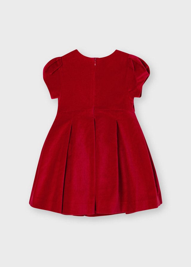 Mayoral Navy Velvet dress for girl 4912 Red