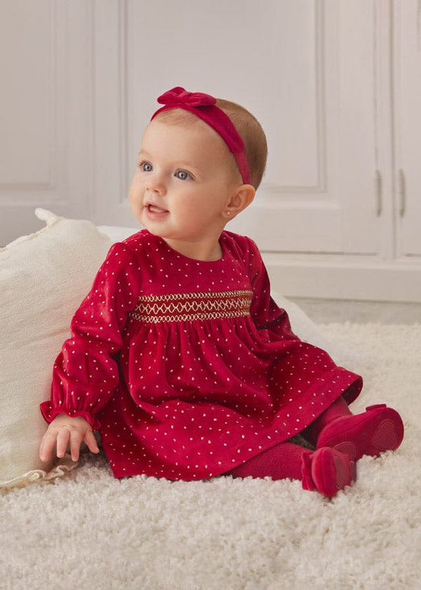 Mayoral Red Velvet Dress - 2808