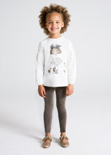 Mayoral Winter Leggings Set With Velour Leggings - Moka - 4765