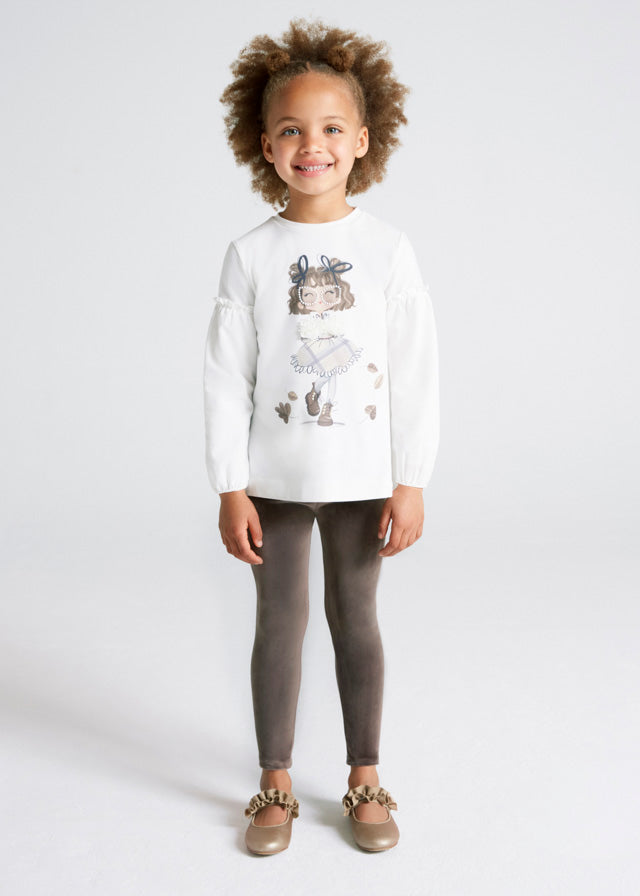 Mayoral Winter Leggings Set With Velour Leggings - Moka - 4765