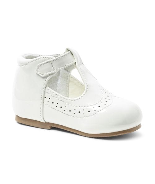 Sevva Boys White Patent T-Bar Shoes -XX2