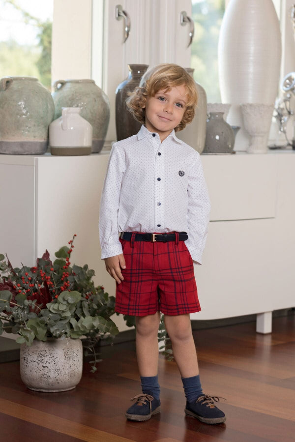 Dolce Petit Boys Red Tartan Short Set - 2221