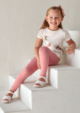 Mayoral Zebra Print Leggings Set - Blush - 3756